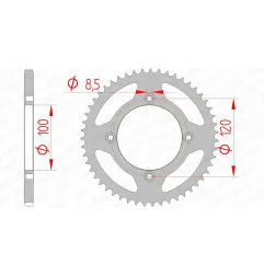 AFAM steel rear sprocket 420 pitch for BETA RR 50, RR 50 ENDURO RACE, RR 50 MOTARD TRACK, RRT 50, RRT 50 MOTARD and YAMAHA YZ 65