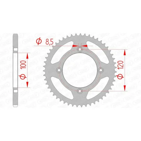 AFAM steel rear sprocket 420 pitch for BETA RR 50, RR 50 ENDURO RACE, RR 50 MOTARD TRACK, RRT 50, RRT 50 MOTARD and YAMAHA YZ 65