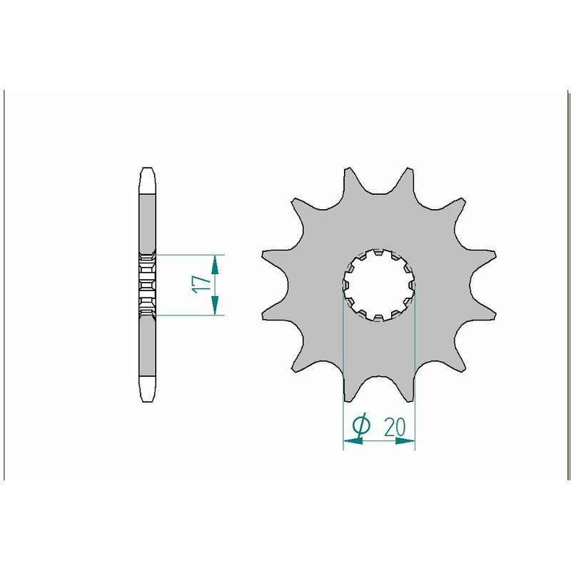 Piñón de acero AFAM paso 520 para BETA EVO 125, EVO 200, EVO 250, EVO 300, REV3 250 de 2000 a 2023 Piñón de acero AFAM paso 520 para BETA EVO 125, EVO 200, EVO 250, EVO 300, REV3 250 de 2000 a 2023