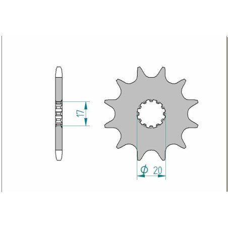 AFAM Ritzel Stahl Teilung 520 für BETA EVO 125, EVO 200, EVO 250, EVO 300, REV3 250 2000-2023