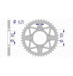 Corona de aluminio AFAM paso 520 para BETA EVO 125, EVO 200, EVO 250, GAS GAS TXT 250, TXT 280, TXT 300 y SHERCO ST 125