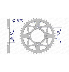 Corona de aluminio AFAM paso 520 para BETA EVO 125, EVO 200, EVO 250, GAS GAS TXT 250, TXT 280, TXT 300 y SHERCO ST 125