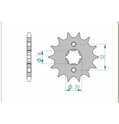 AFAM Ritzel Stahl Teilung 428 für BETA RR 125, YAMAHA YZF 125, HM CRM 125 DERAPAGE 4T und RIEJU MARATHON 125 2008-2026