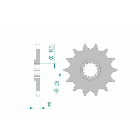 Pignon acier AFAM pas 520 pour SUZUKI DR-Z 400 S, DR-Z 400 SM, DRZ 400, RMX 250, BETA ALP 200, JONATHAN 350 et KAWASAKI KLX 400