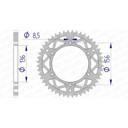 AFAM Kettenrad Alu Teilung 520 für HUSQVARNA WR 125, GAS GAS EC 200, SHERCO SEF 250 und BETA RR 400 1985-2022 - 15206+