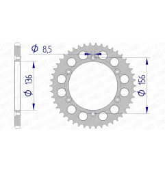 AFAM Kettenrad Alu Teilung 520 für HUSQVARNA WR 125, GAS GAS EC 200, SHERCO SEF 250 und BETA RR 400 1985-2023 - 15206N