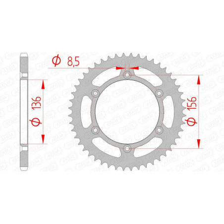 AFAM Kettenrad Stahl Teilung 520 für HUSQVARNA WR 125, GAS GAS EC 200, SHERCO SEF 250 und BETA RR 400 1980-2027 - 14206