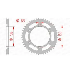 Corona de acero AFAM paso 520 para HUSQVARNA WR 125, GAS GAS EC 200, SHERCO SEF 250 y BETA RR 400 de 1980 - 14206