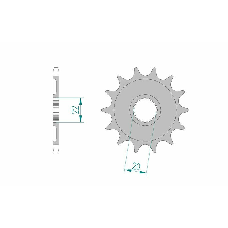 Piñón de acero AFAM paso 520 para YAMAHA WR 250, WRF 250, YZ 125, YZF 250, FANTIC XE 125, XX 125 y GAS GAS ECF 250, ECF 300