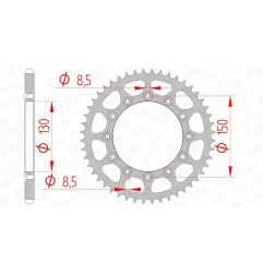 AFAM steel rear sprocket 520 pitch for YAMAHA YZ 125, HONDA XR 250, FANTIC XE 125 and RIEJU MARATHON 250 1979-2027 - 12323SLK+