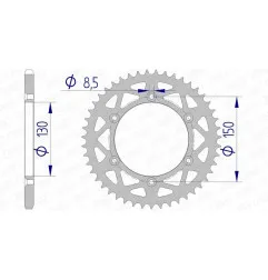 AFAM Kettenrad Alu Teilung 520 für YAMAHA YZ 125, YZ 250, YZF 250, FANTIC XE 125, XEF 250, XEF 450 und RIEJU MARATHON 2 - 13323N