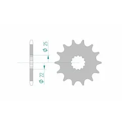 AFAM steel front sprocket 520 pitch for YAMAHA YZ 250, KAWASAKI KX 250, CF MOTO MT 650 and GAS GAS ECF 450 1976-2027
