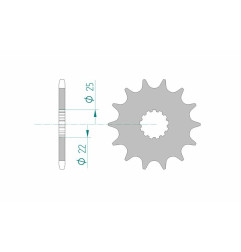 AFAM steel front sprocket 520 pitch for YAMAHA YZ 250, KAWASAKI KX 250, CF MOTO MT 650 and GAS GAS ECF 450 1976-2027