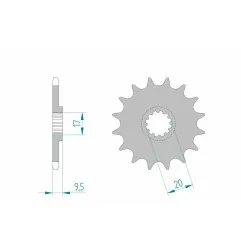 AFAM steel front sprocket 420 pitch for KTM SX 60, SX 65, HUSQVARNA CR 65, TC 65 and GAS GAS MC 65 1998-2027