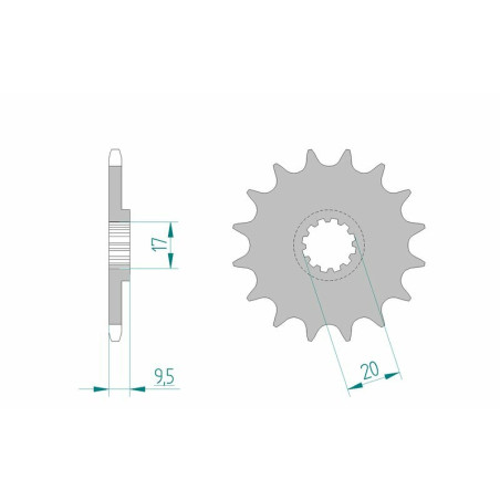 Pignon acier AFAM pas 420 pour KTM SX 60, SX 65, HUSQVARNA CR 65, TC 65 et GAS GAS MC 65 de 1998 à 2027