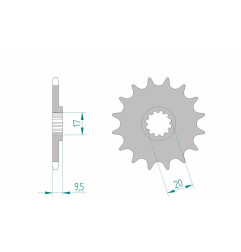 Pignon acier AFAM pas 420 pour KTM SX 60, SX 65, HUSQVARNA CR 65, TC 65 et GAS GAS MC 65 de 1998 à 2027