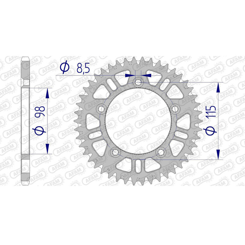 AFAM Kettenrad Alu Teilung 420 für KTM SX 60, SX 65, HUSQVARNA CR 65, TC 65 und GAS GAS MC 65 1998-2025 - 72101+