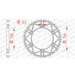Corona de acero AFAM paso 520 para HUSQVARNA WR 125, GAS GAS EC 200, SHERCO SEF 250 y BETA RR 400 de 1980 - 14206SLK+