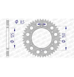 Couronne alu AFAM pas 520 pour KTM SX 125, SX 250, HUSQVARNA FC 250, FC 350, HUSABERG FE 400, FE 501 et GAS GAS EC 250 - 72304+