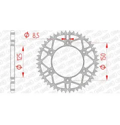 Corona de acero AFAM paso 520 para KTM SX 250, HUSQVARNA FC 250, GAS GAS EC 250 y HUSABERG FE 501 de 1993 a 2026
