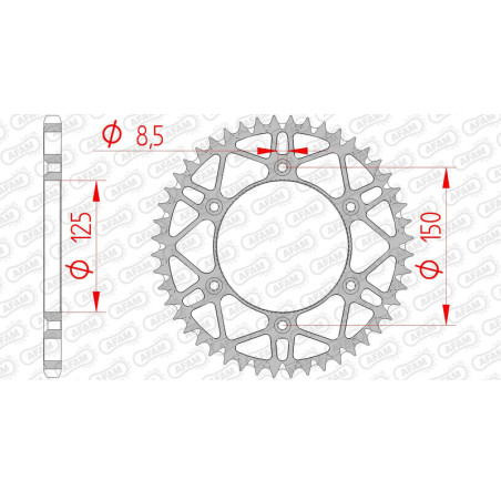 AFAM Kettenrad Stahl Teilung 520 für KTM SX 250, HUSQVARNA FC 250, GAS GAS EC 250 und HUSABERG FE 501 1993-2026