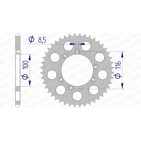 AFAM Kettenrad Alu Teilung 520 für GAS GAS CONTACT TXT 250, PAMPERA 125, PAMPERA 250, TXT 280, TXT 321 und SHERCO ST 125