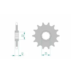 AFAM steel front sprocket 520 pitch for GAS GAS EC 200, EC 250, EC 300, MC 250, WILD HP 450 and RIEJU MR 300 1996-2021
