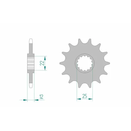 AFAM steel front sprocket 520 pitch for GAS GAS EC 200, EC 250, EC 300, MC 250, WILD HP 450 and RIEJU MR 300 1996-2021