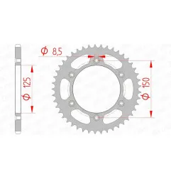AFAM Kettenrad Stahl Teilung 520 für KTM EXC 250, HUSQVARNA FC 250, HUSABERG FE 501 und GAS GAS EC 250 1985-2026