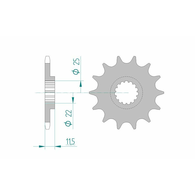 Pignon acier AFAM pas 520 pour KTM ENDURO 690, HUSQVARNA SUPERMOTO 701, GAS GAS ES 700 et CF MOTO MT 800 EXPLORE de 1988 à 2026