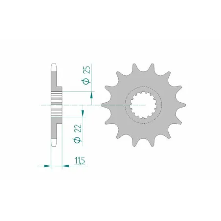 AFAM steel front sprocket 520 pitch for KTM ENDURO 690, HUSQVARNA SUPERMOTO 701, GAS GAS ES 700 and CF MOTO MT 800 EXPLORE