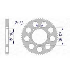 AFAM Kettenrad Alu Teilung 428 für HM CRE 50, CRE 50 BAJA, CRE 50 DERAPAGE RR und VENT BAJA 50, BAJA RR 50, DERAPAGE 50