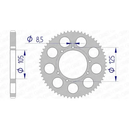 AFAM aluminium rear sprocket 428 pitch for HM CRE 50, CRE 50 BAJA, CRE 50 DERAPAGE RR and VENT BAJA 50, BAJA RR 50, DERAPAGE 50