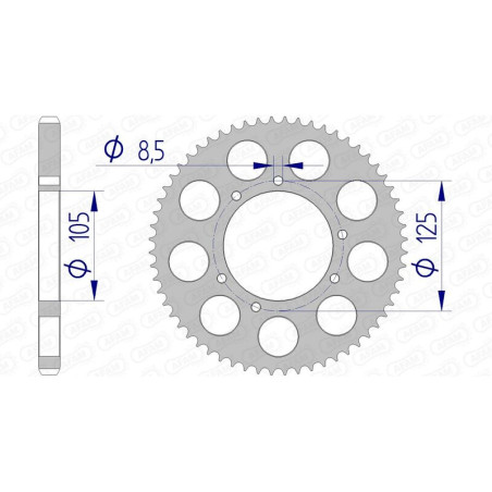 AFAM Kettenrad Alu Teilung 428 für HM CRE 50, CRE 50 BAJA, CRE 50 DERAPAGE RR und VENT BAJA 50, BAJA RR 50, DERAPAGE 50