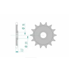 AFAM steel front sprocket 520 pitch for HONDA CR 125 and HM CRE 125, CRE 125 SM 1987-2003
