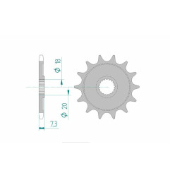 AFAM steel front sprocket 520 pitch for HONDA CR 125 and HM CRE 125, CRE 125 SM 1987-2003