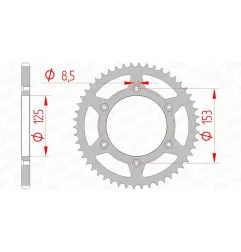 Corona de acero AFAM paso 520 para HONDA CR 125, CR 250, CRF 250, CRF 450 y HM CRE 250, CRE 250 F, CREF 250, CREF 450