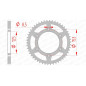 Corona de acero AFAM paso 520 para HONDA CR 125, CR 250, CRF 250, CRF 450 y HM CRE 250, CRE 250 F, CREF 250, CREF 450
