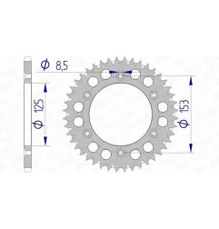 AFAM aluminium rear sprocket 520 pitch for HONDA CR 125, CR 250, CRF 450 and HM CRE 250, CREF 250, CRM-F 450 X 1983-2025