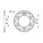 Corona de aluminio AFAM paso 520 para HONDA CR 125, CR 250, CRF 450 y HM CRE 250, CRM F 450 R SUPERMOTO, CRM-F 450 X