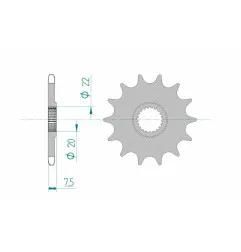 AFAM steel front sprocket 520 pitch for HM CRE 250 F, CRE 250 X, CRE-F 250 X, CREF 250 and HONDA CR 125, CRF 250, CRF 250 X