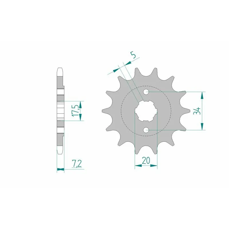 AFAM steel front sprocket 520 pitch for HONDA CRF 150, CRF 230, CRM 125, XL 125 VARADERO, XR 250 and HM CRF 230, CRF 230 MOTARD
