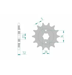 AFAM steel front sprocket 520 pitch for HONDA CRF 150, CRF 230, CRM 125, XL 125 VARADERO, XR 250 and HM CRF 230, CRF 230 MOTARD