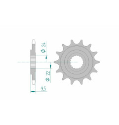 Piñón de acero AFAM paso 520 para HONDA CR 250, CRF 450, CRF 450 X y HM CRE 450, CREF 450, CRM-F 450 X de 1988 a 2025