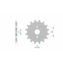 AFAM steel front sprocket 420 pitch for HONDA CR 80, CR 85, CRF 50, CRF 70, XR 50 1985-2027