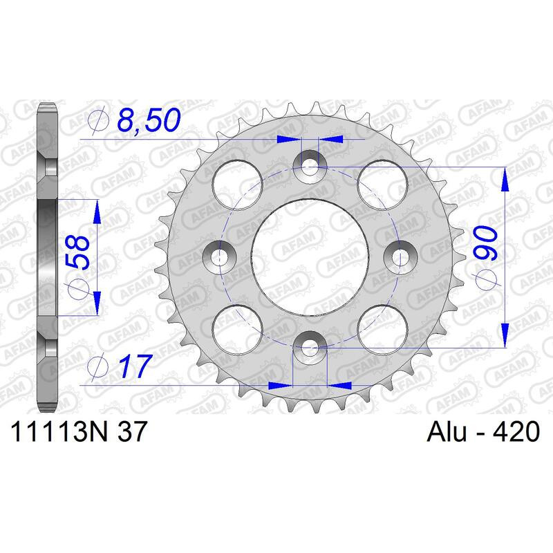 AFAM aluminium rear sprocket 37T, 420 pitch for HONDA CRF 50, XR 50 2000-2027 AFAM aluminium rear sprocket 37T, 420 pitch for HONDA CRF 50, XR 50 2000-2027