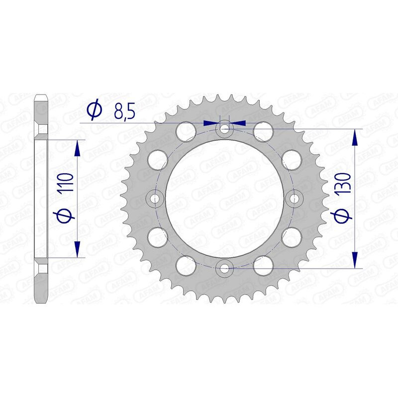 Couronne alu AFAM pas 420 pour HONDA CR 80, CR 85, CRF 150 de 1985 à 2027 Couronne alu AFAM pas 420 pour HONDA CR 80, CR 85, CRF 150 de 1985 à 2027