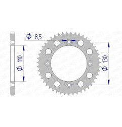 AFAM aluminium rear sprocket 420 pitch for HONDA CR 80, CR 85, CRF 150 1985-2027