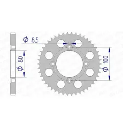Corona de aluminio AFAM 50 dientes, paso 428 para HONDA CRF 100, XR 100 de 1985 a 2013