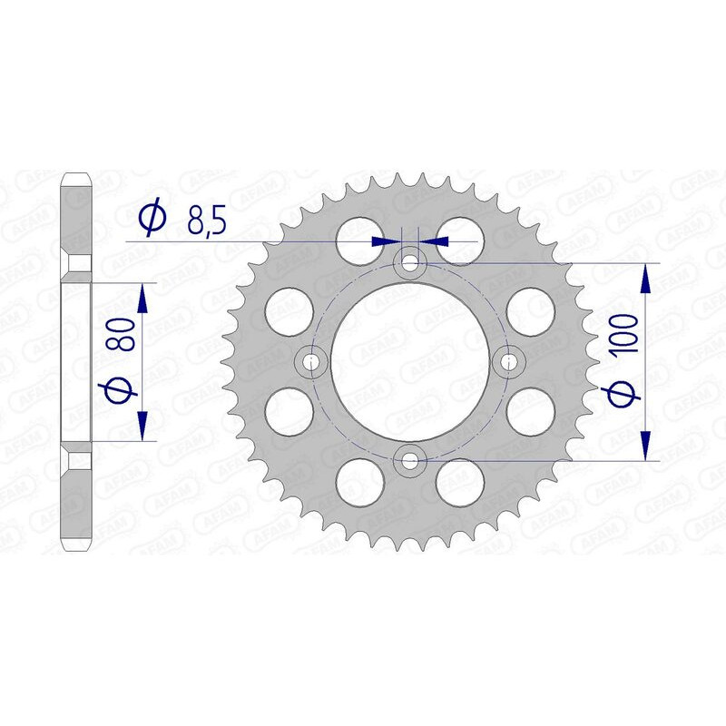 Corona de aluminio AFAM 50 dientes, paso 428 para HONDA CRF 100, XR 100 de 1985 a 2013